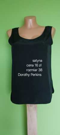 Czarny podkoszulek satynowy Dorothy Perkins rozm 38