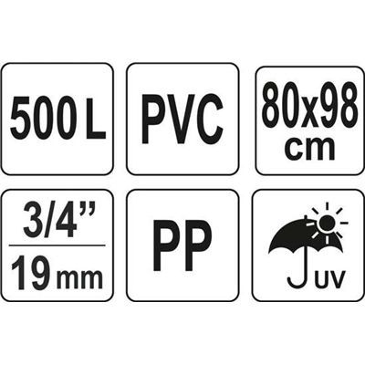 Zbiornik Na Wodę Deszczową 500L Pvc Flo