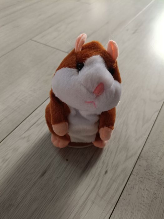 To jest interaktywna, pluszowa zabawka — gadający chomik. 
Powtarza us