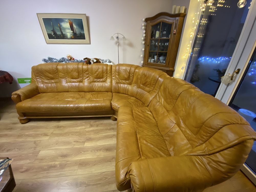 Duży narożnik skórzany