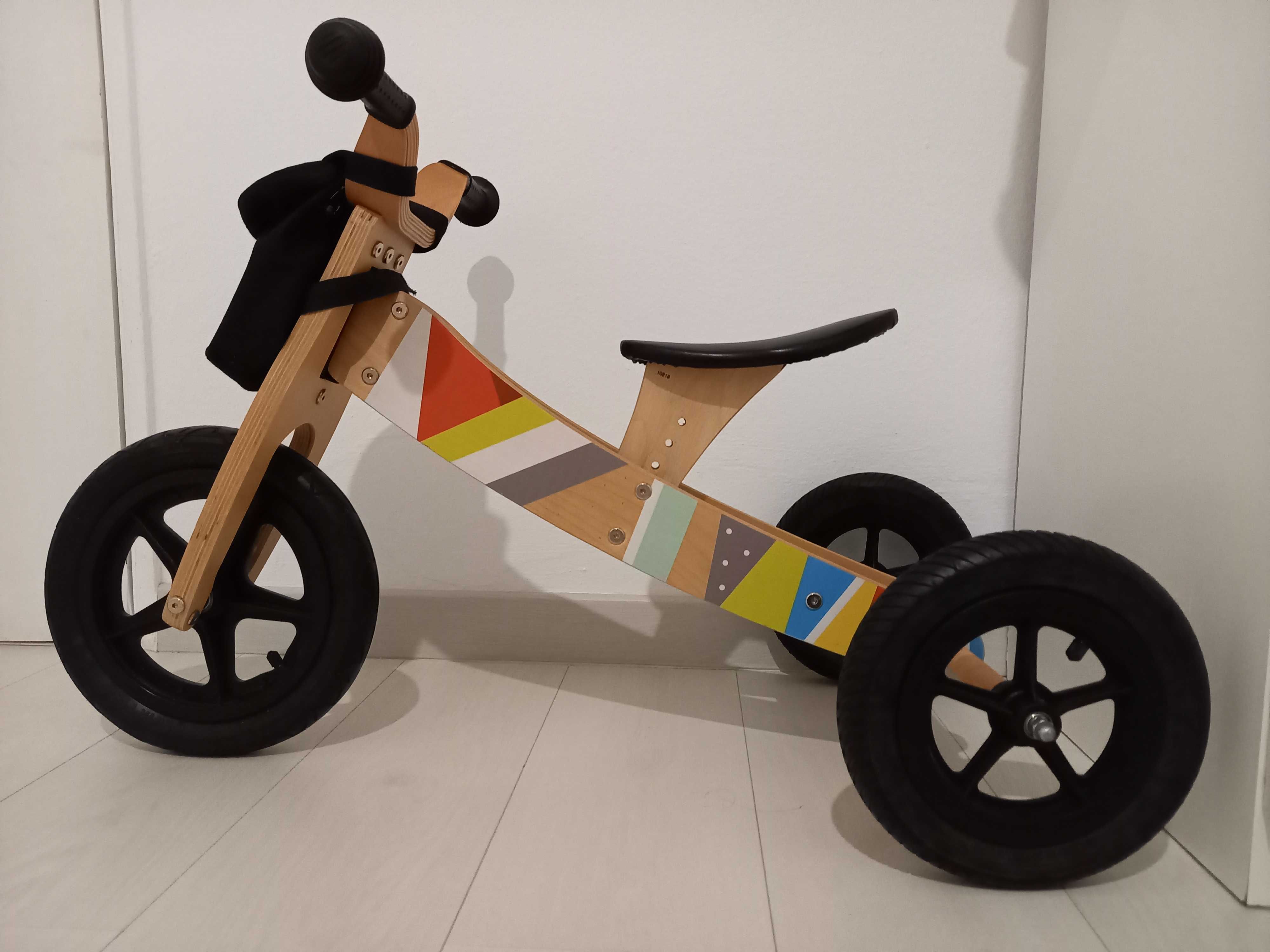 Bicicleta Equilíbrio Twist Mosaic Preto 2 Em 1 Madeira para crianças