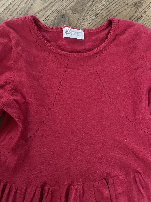 Sukienka świąteczna h&m sweterkowa na 122 - 128