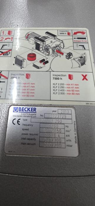 Becker VTLF 2.250. Pompa prozniowa. Praktycznie nowa