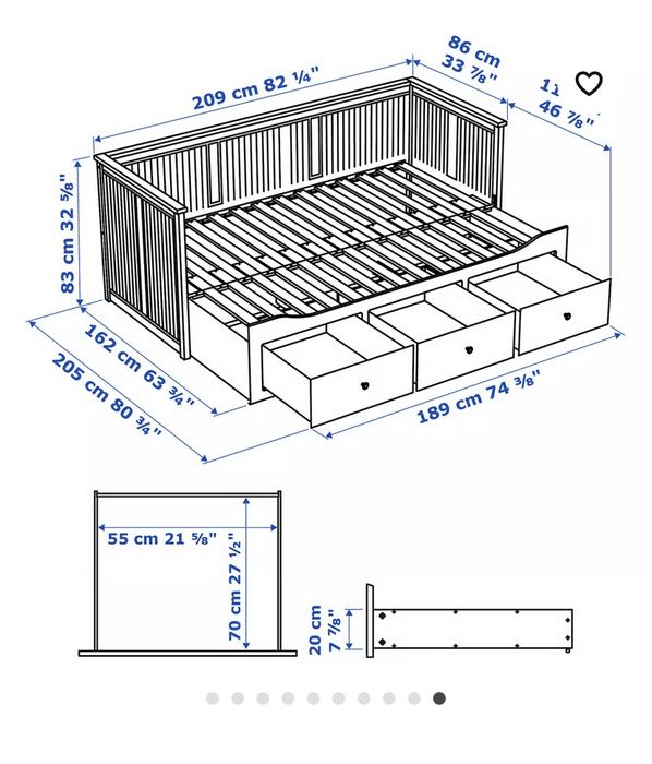 Łóżko Hemnes z IKEA z szufladami Kompletne! Transport!
