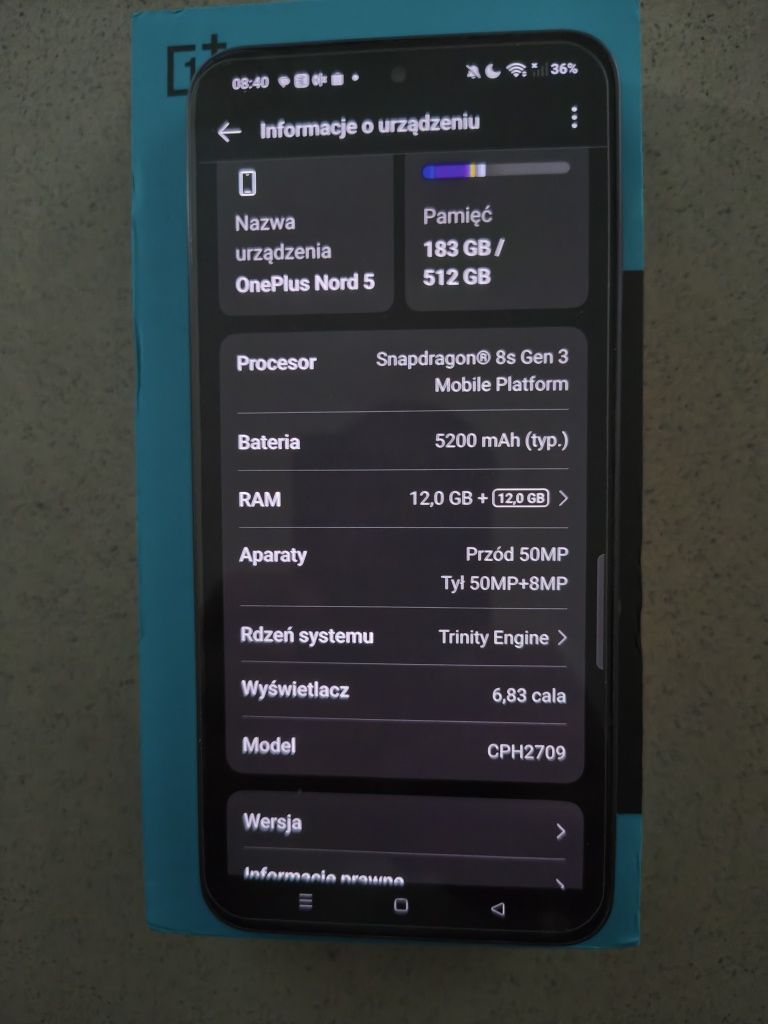 Oneplus Nord 5 stan idealny 12/512gb. Kupiony za gotówkę.