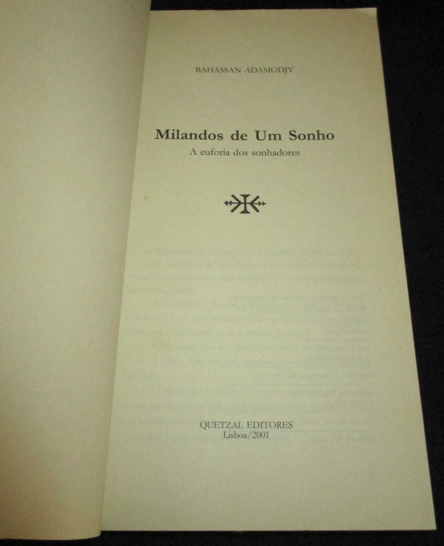 Livro Milandos de um sonho Bahassan Adamodjy