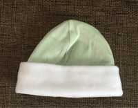 Biało - seledynowa czapka zimowa dziecięca 1 - 2 latka