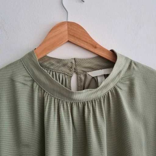 Miętowa zielona elegancka bluzka XL H&M 46 plus size luźna