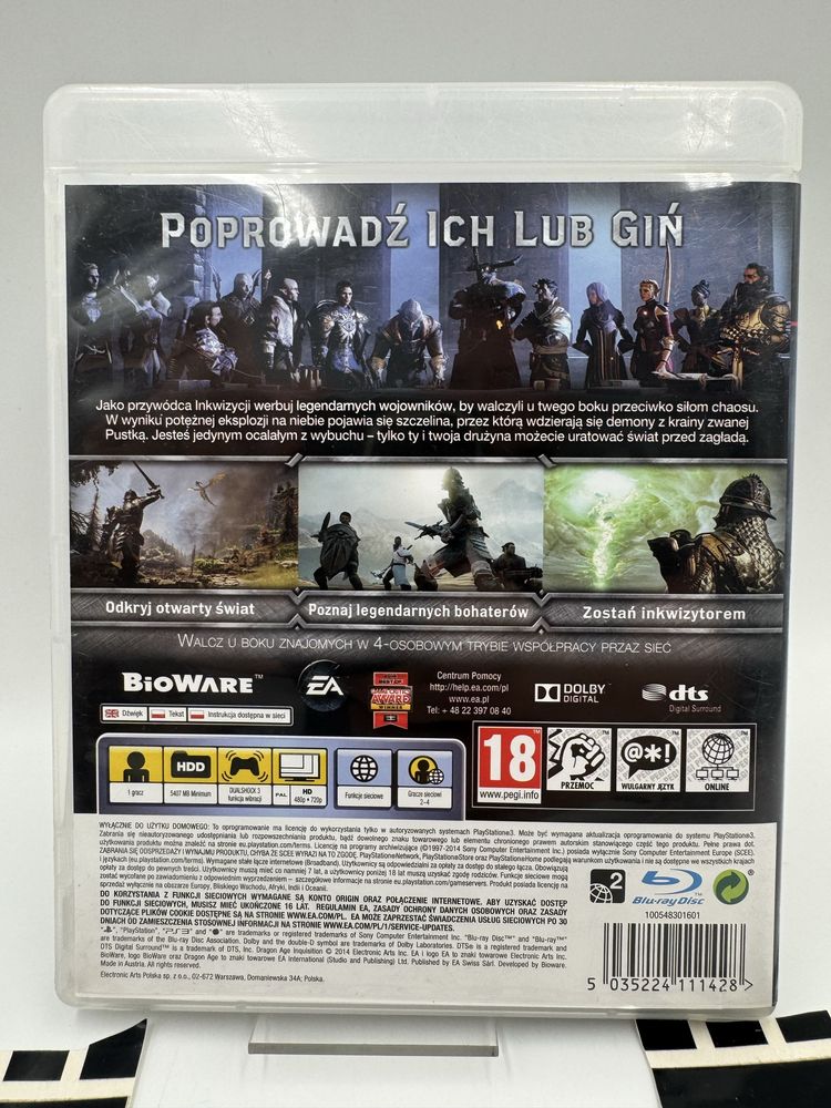 PL Dragon Age Inkwizycja Ps3 Gwarancja