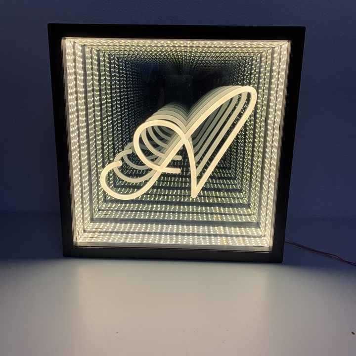 Espelhos Efeito Túnel Infinito Néon LED Personalizados- Fabrico Manual