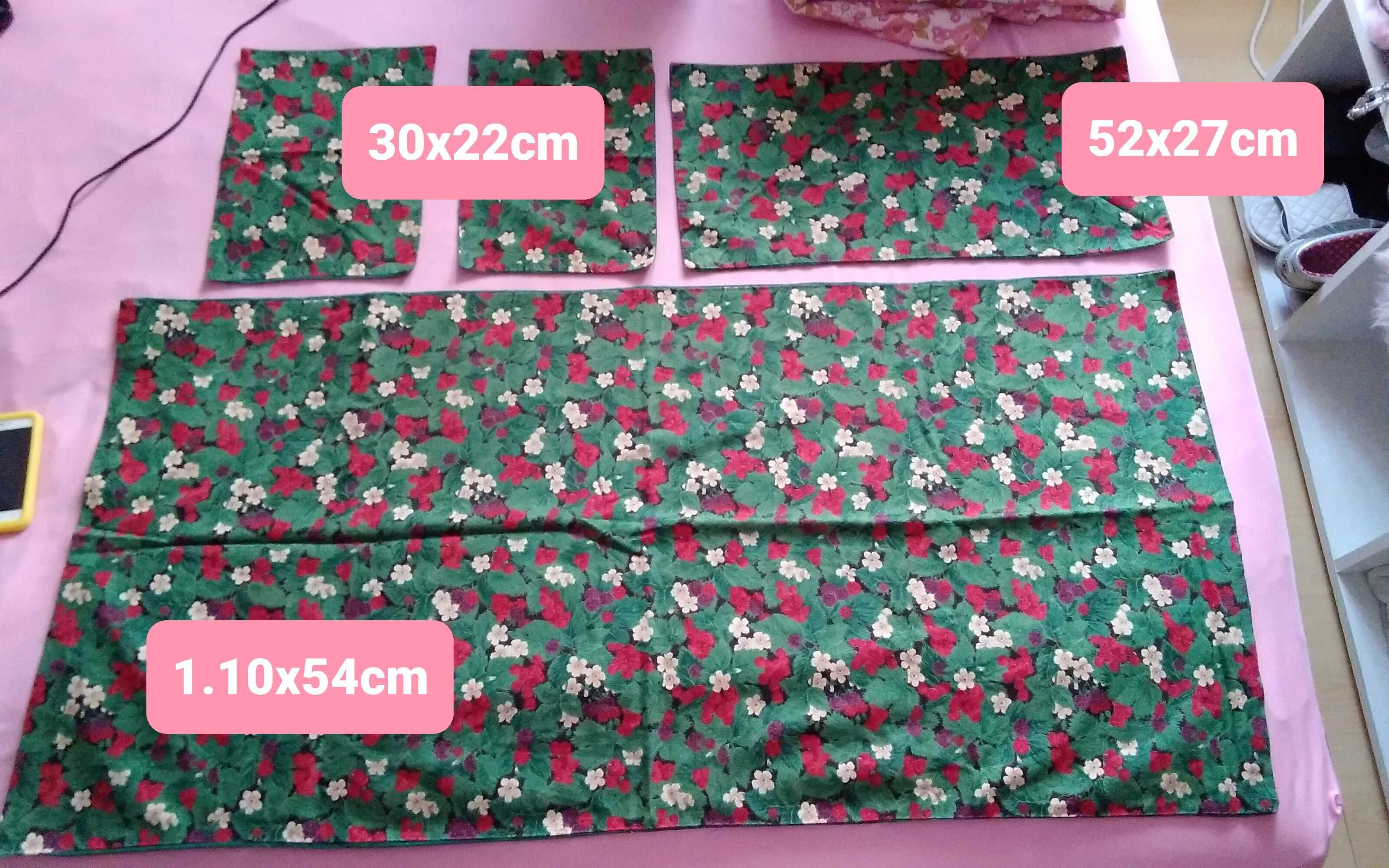 Conjunto 4 panos para mesa, centro mesa individuais guardanapos tecido