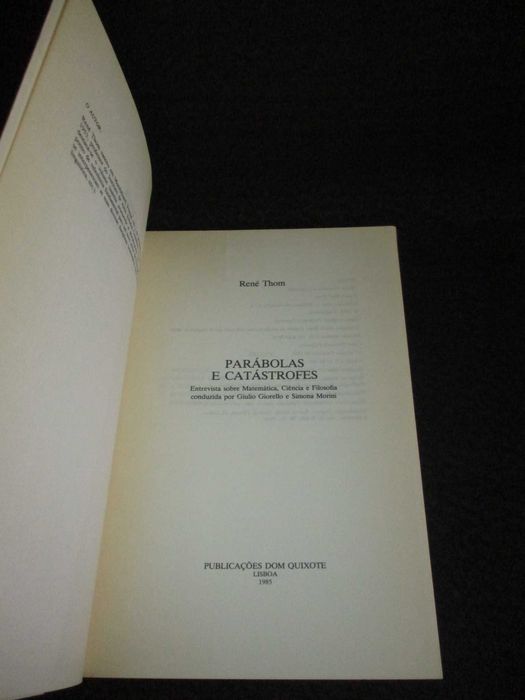 Livro Parábolas e Catástrofes René Thom