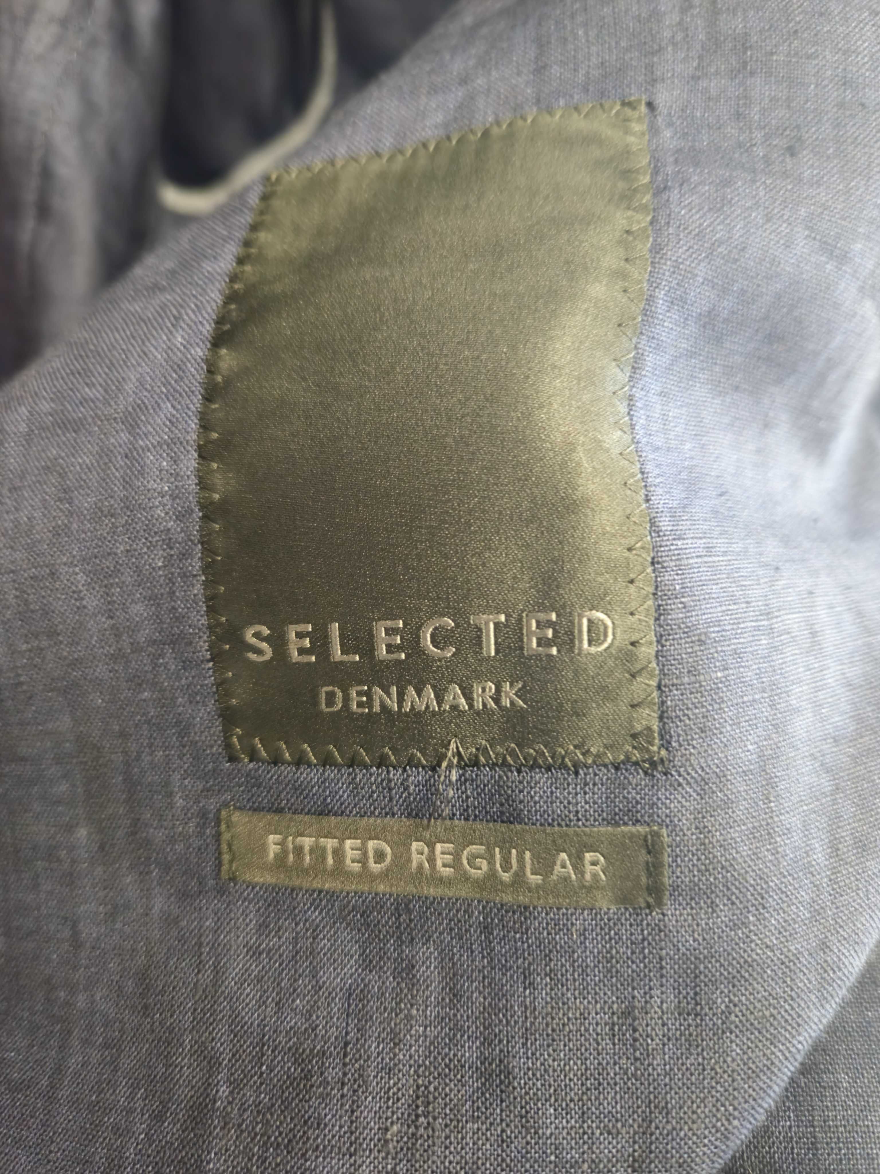 Marynarka męska Selected Len Regular r. L granat !!!