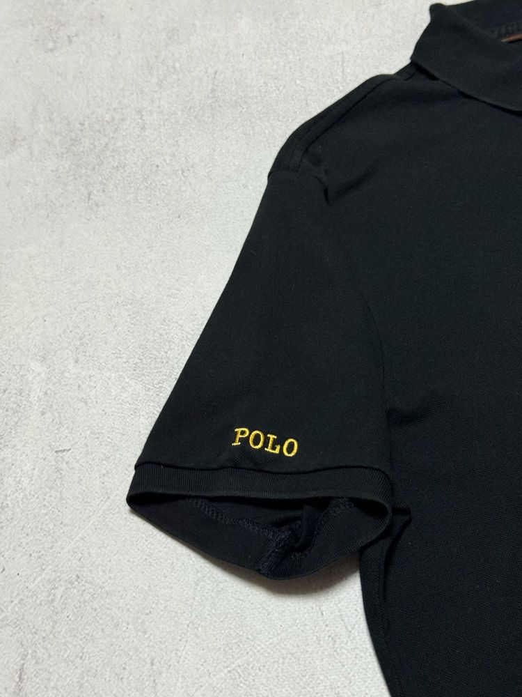 Поло футболка чорна чоловіча Polo Ralph Lauren big logo оригінал