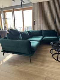 Kanapa sofa narożnik lewy butelkowa zieleń portimao zielony nowoczesny