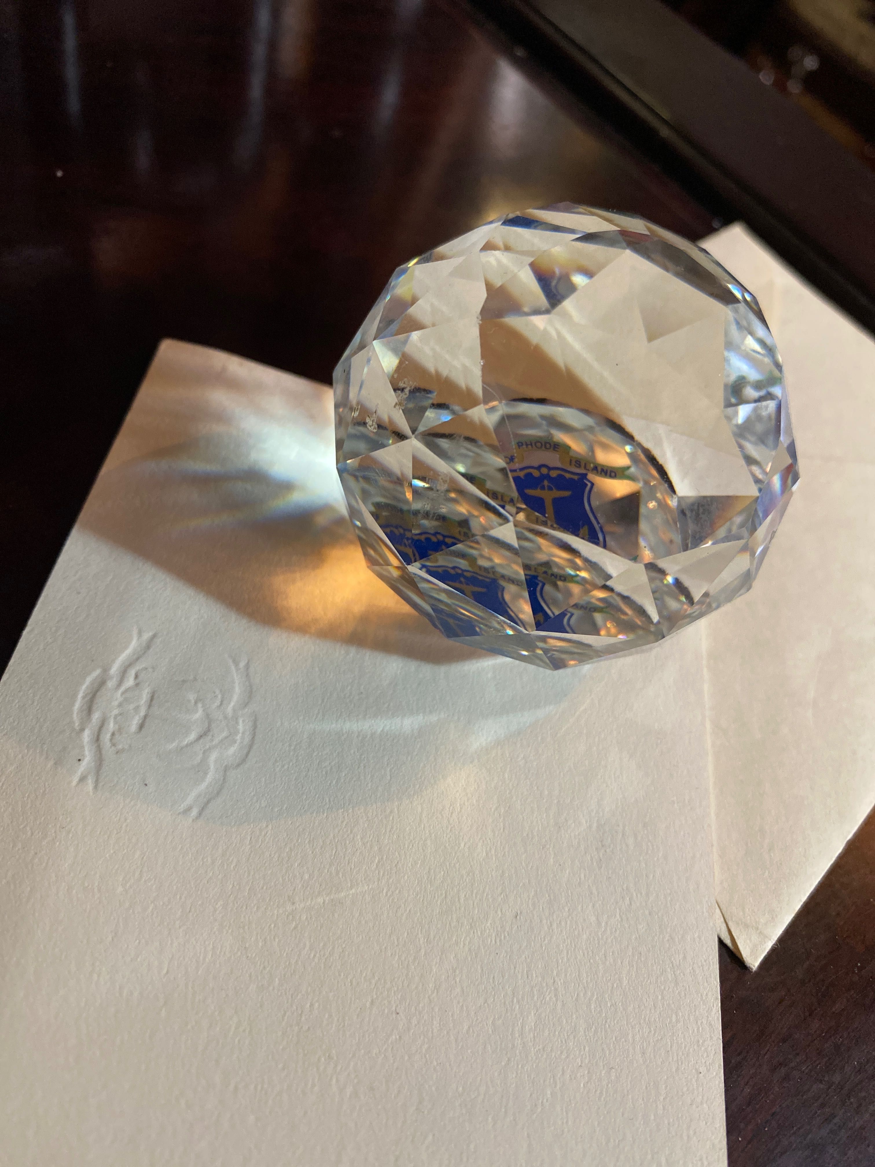 Pisa Papéis Cristal Prenda Diplomática Governador 6 cm diâmetro