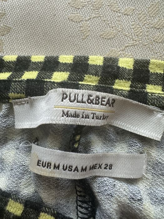 Czarno-żółta sukienka w kratkę dzianinowa Pull&Bear rozmiar M 38