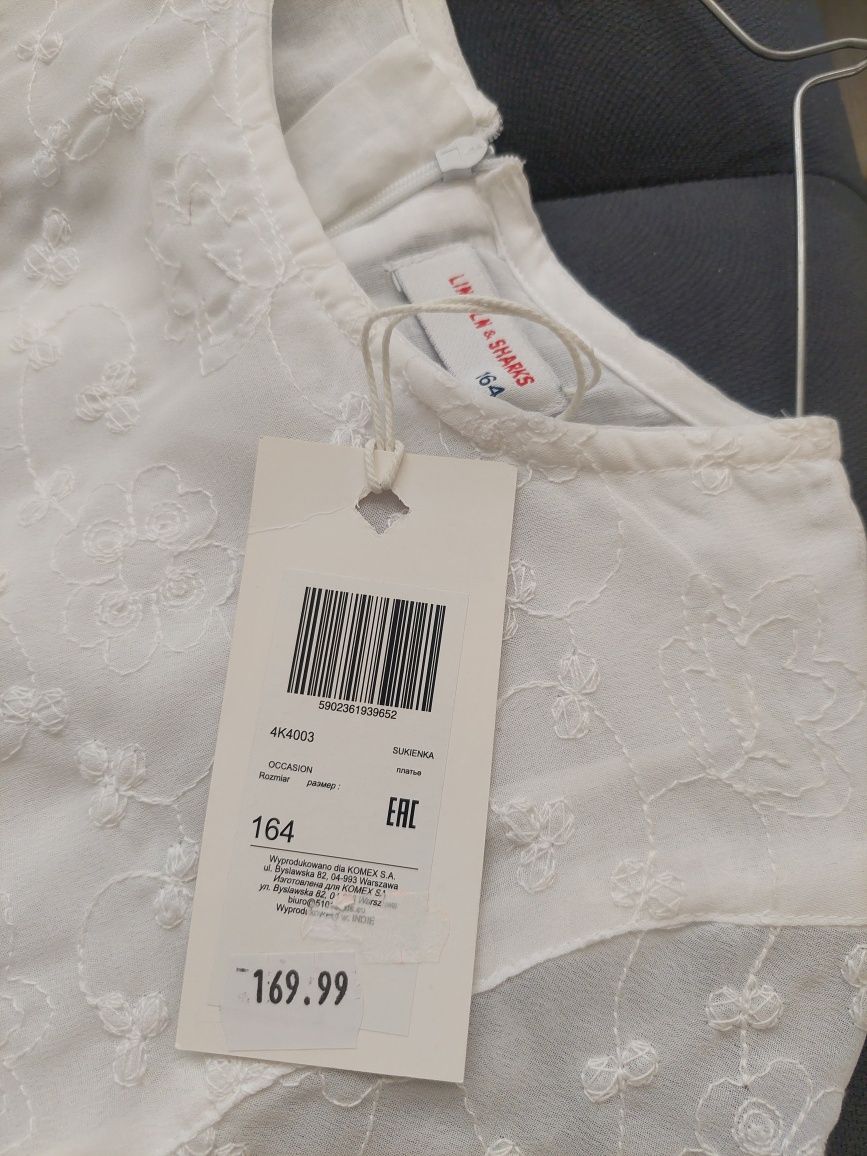 Sukienka biała nowa 164