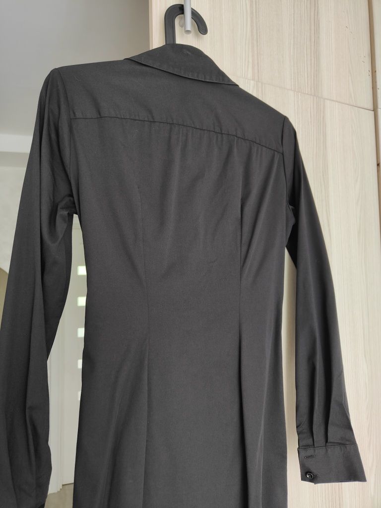 Czarna sukienka koszulowa z wiązaniem, Ella Black, Naree, r.xS