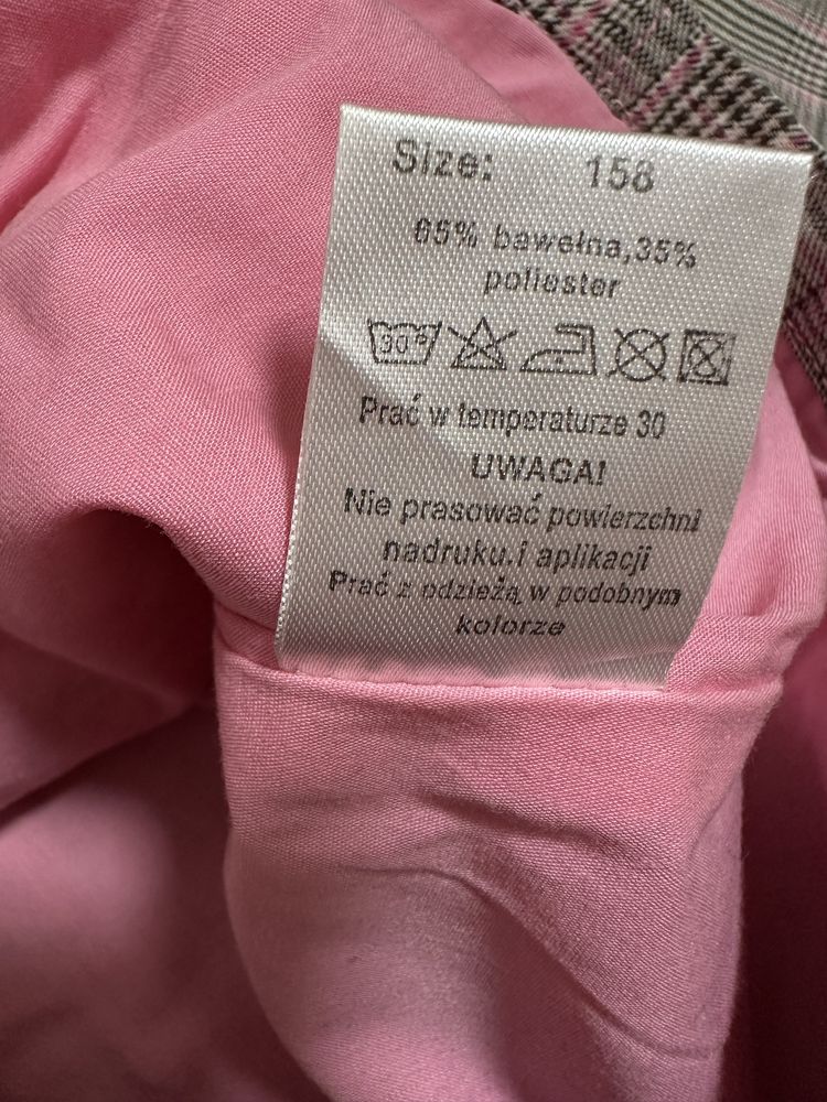 Żakiet marynarka 158 w kratkę modna jak nowe dla dziewczynki