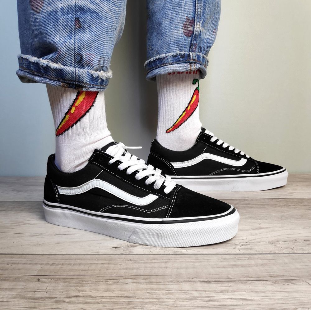 (БЕЗ ПЕРЕДОПЛАТИ) Кеди Vans Old Skool ванс олд скул чорні білі унісекс