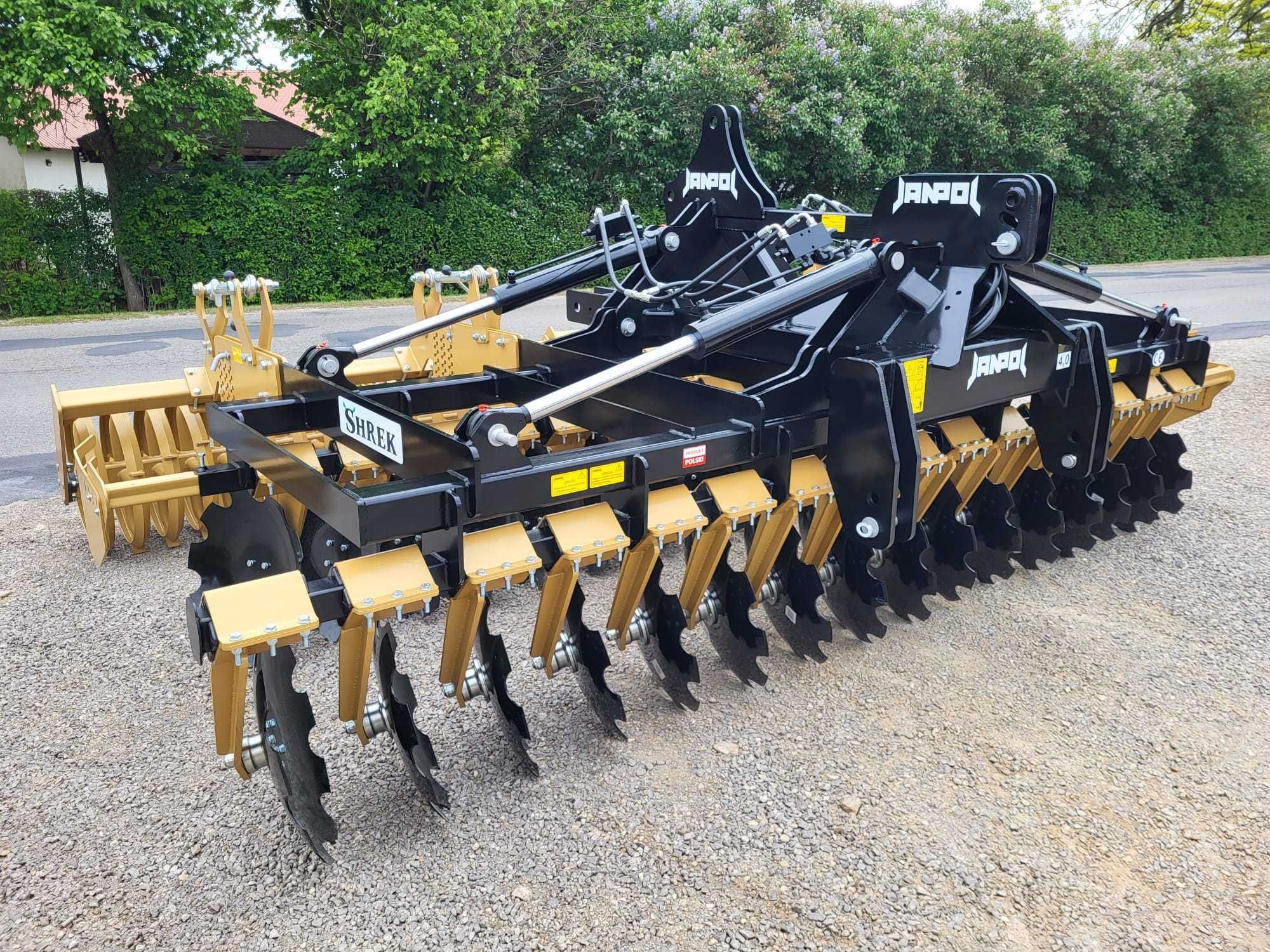 brona talerzowa hydrauliczna JANPOL SHREK 4m 560 talerz daszek 600