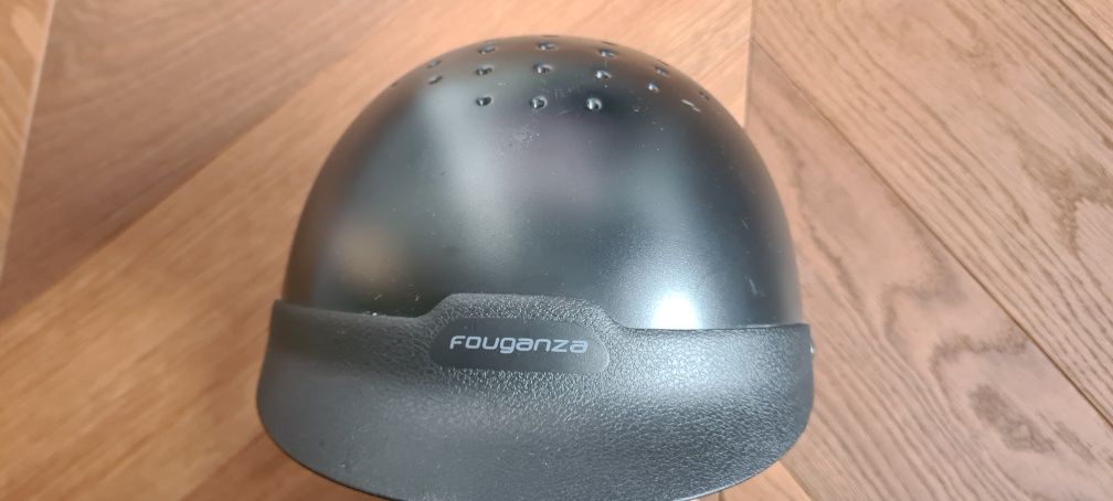 Kask jeździecki Fouganza 100 czarny, rozmiar S (52-55cm)