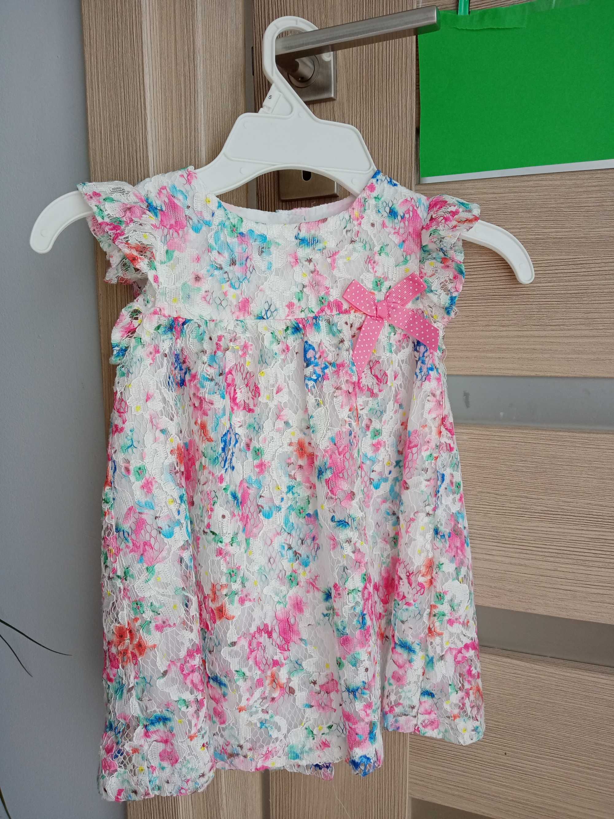 Sukienka wiosenna letnia 2-3 lata, 98-104 cm dziewczynka różnokolorowa