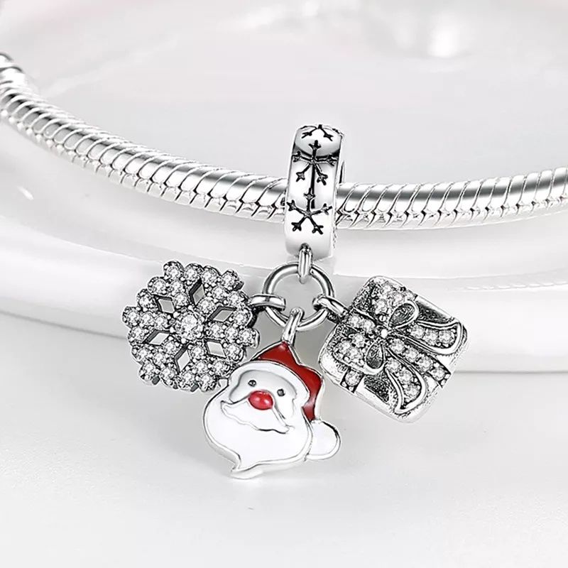 Nowy charms zawieszka srebro srebrny typu Apart Pandora Mikołaj Święta