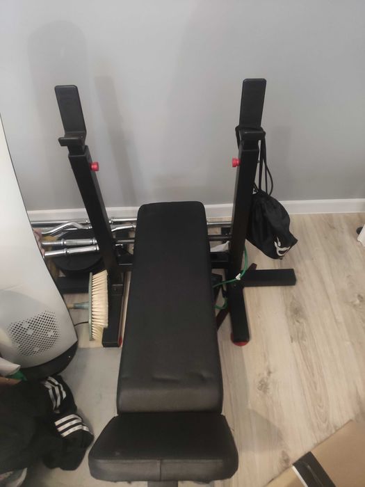 Ławeczka do ćwiczeń zestaw ciężary sztangi hantle