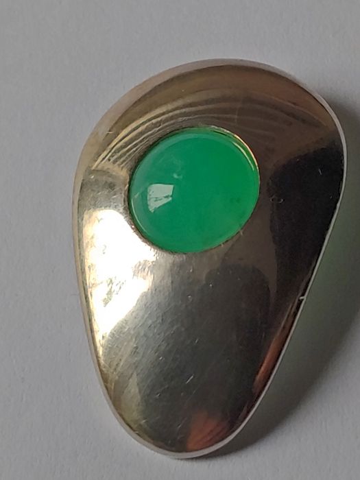 Srebrna zawieszka wisior chryzopraz srebro medalik rękodzieło