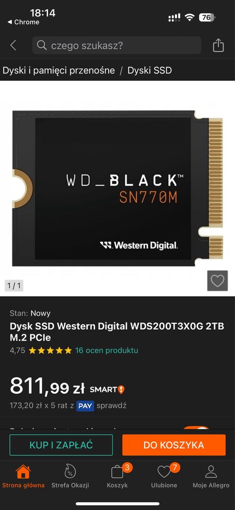 Dysk m2 2TB 2230 WD-BLACK