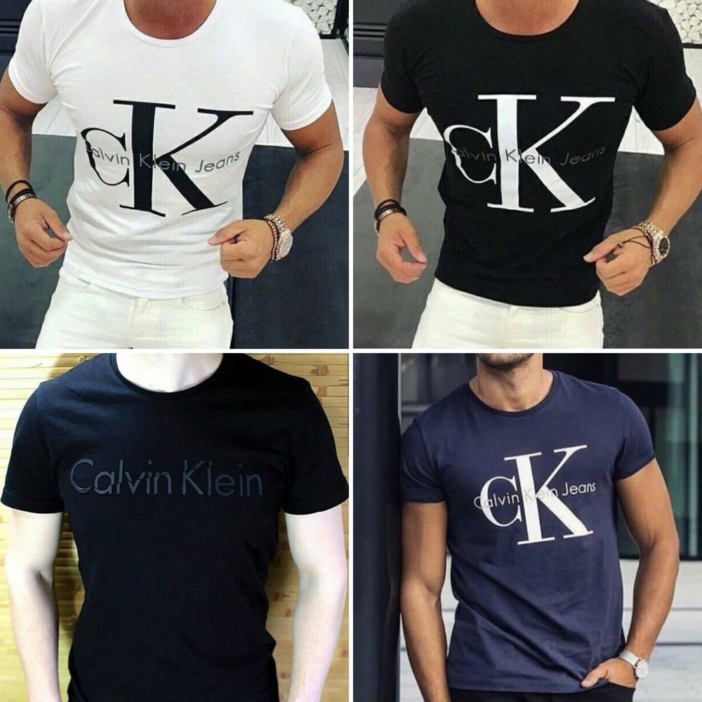 Мужские футболки Calvin Klein jeans Ck черые белые Келвин Кляйн