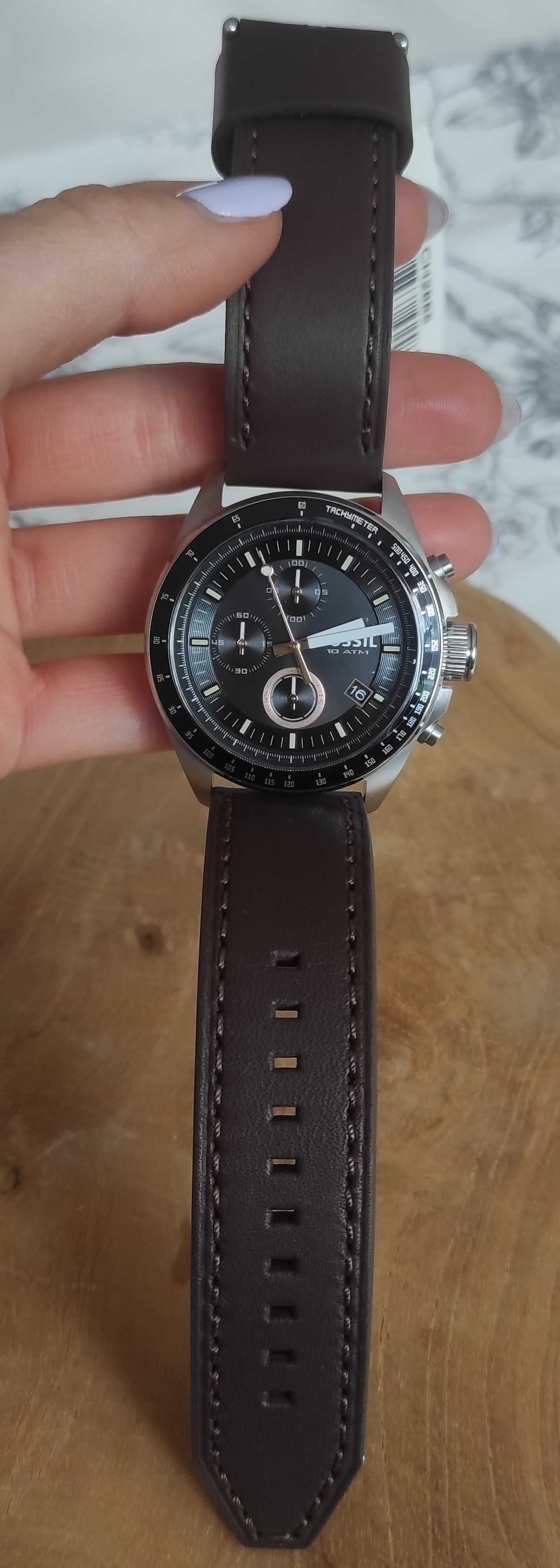 Nowy analogowy zegarek męski Fossil CH2885, 44 mm, brązowy