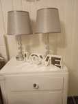 Lampki nocne 2 sztuki Glamour srebrne z kryształami