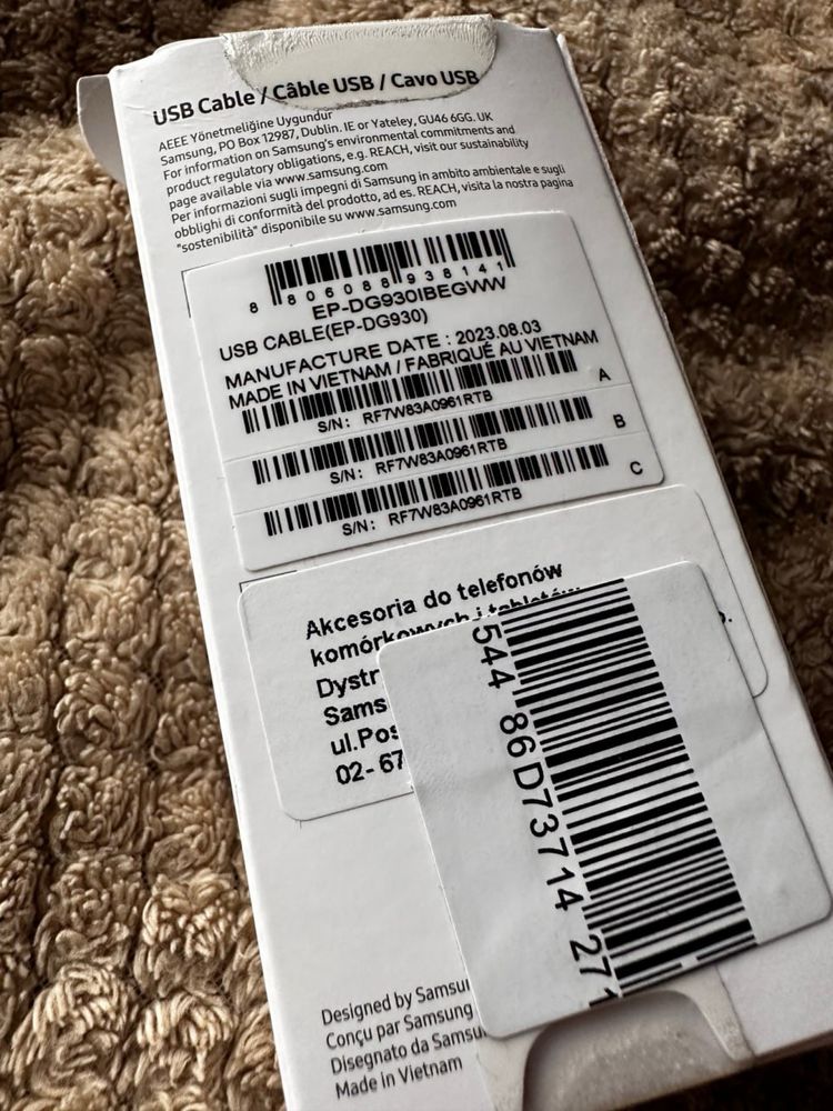 Кабель Samsung USB-A  to USB-C 1.5m Black (EP-DG930IBEGWW) оригинал