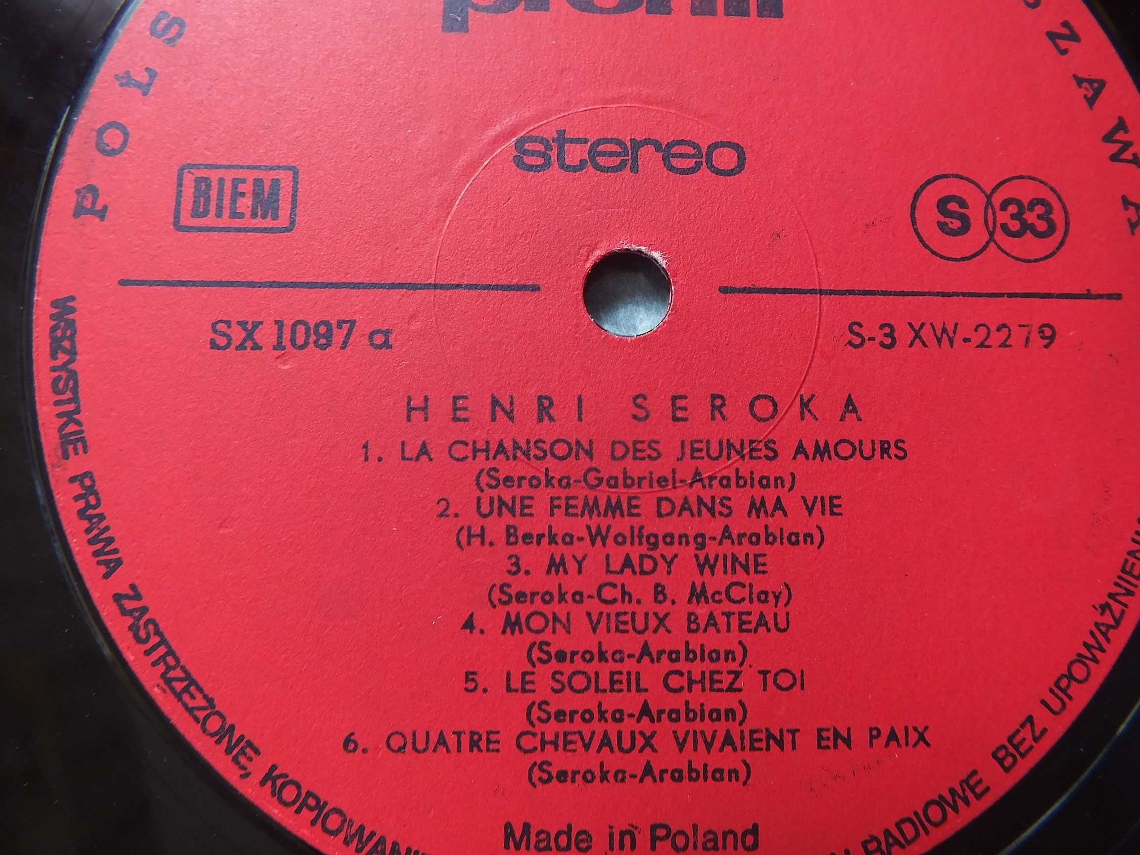 Płyta winylowa LP, HENRI SEROKA-Henri Seroka winyl