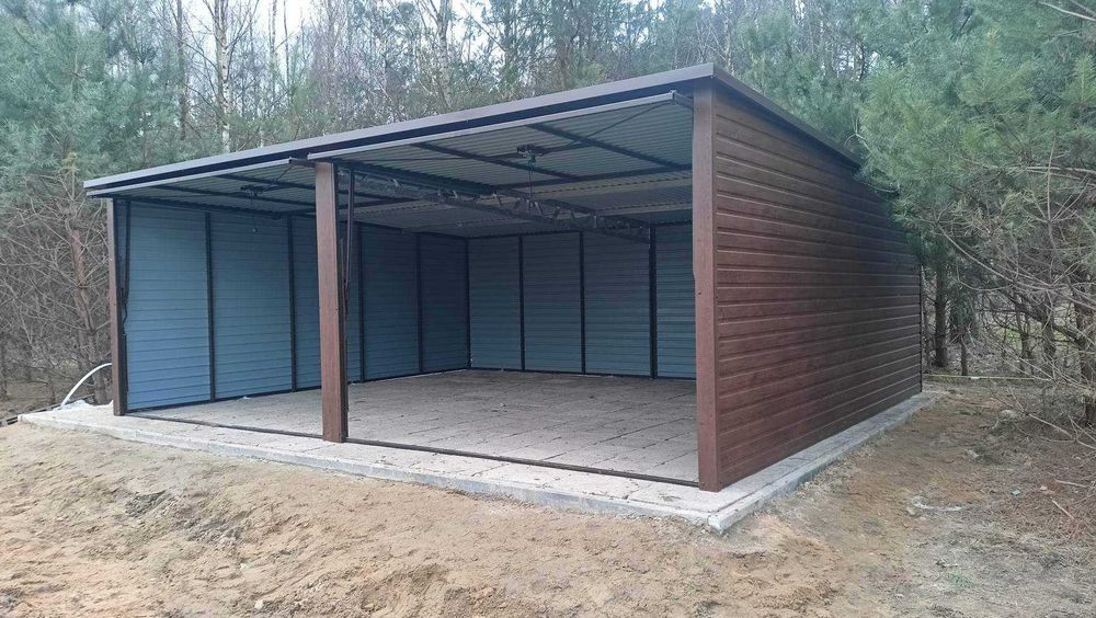 SUPER OKAZJA! Garaż Blaszany 6x5 Drewnopodobny, Klasa Premium!