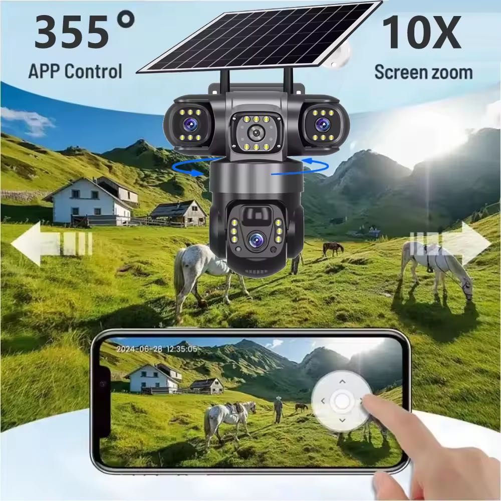 Камера 4G на сімкарті 12MP 3обєкт V380Pro АВТОНОМНА камера відеокамера