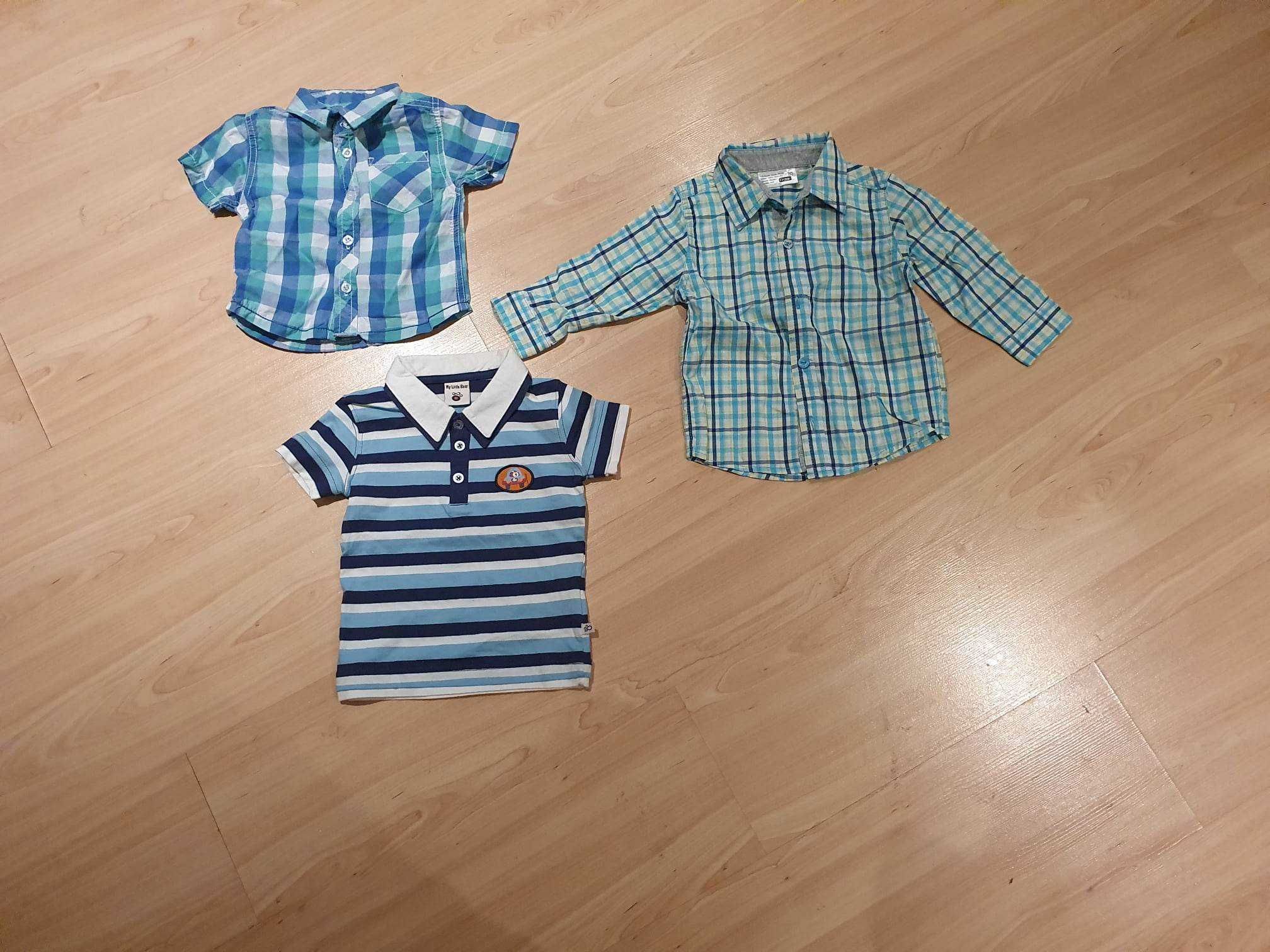 Paka ubrań niemowlęcych chłopiec 80cm bluzy kurtki koszule t-shirty