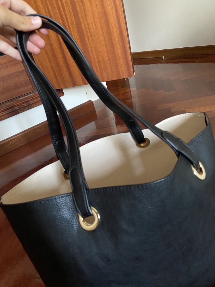 Mala shopper preta reversível NOVA