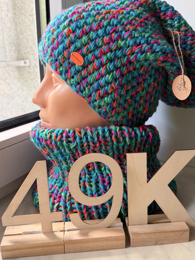 Komplet czapka i komin handmade
