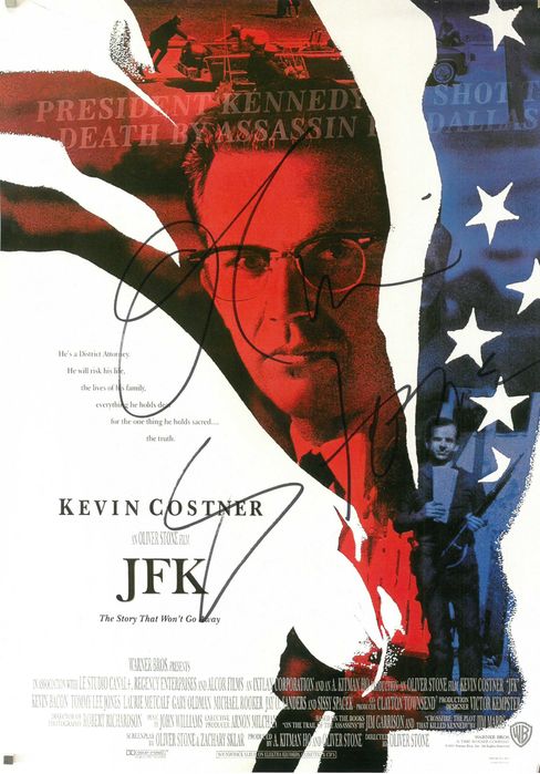 Oliver Stone JFK plakat z autografem + certyfikat autentyczności