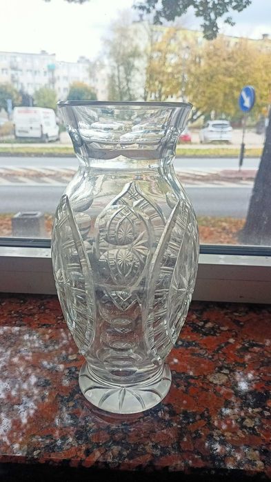 Wazon kryształ szlify na tarczach ceramicznych Irena Inowrocław l60-te