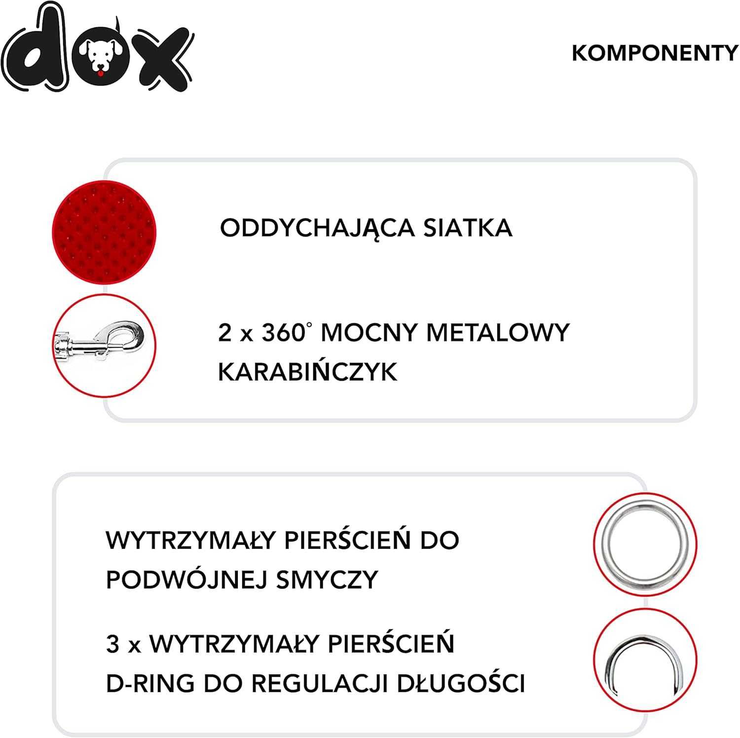 Smycz treningowa dla psa kombinowana odblaskowa rozdzielacz dla psów