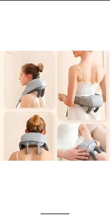 Ударний U-подібний вібромасажер для спини, плечей та шиї Neck massager