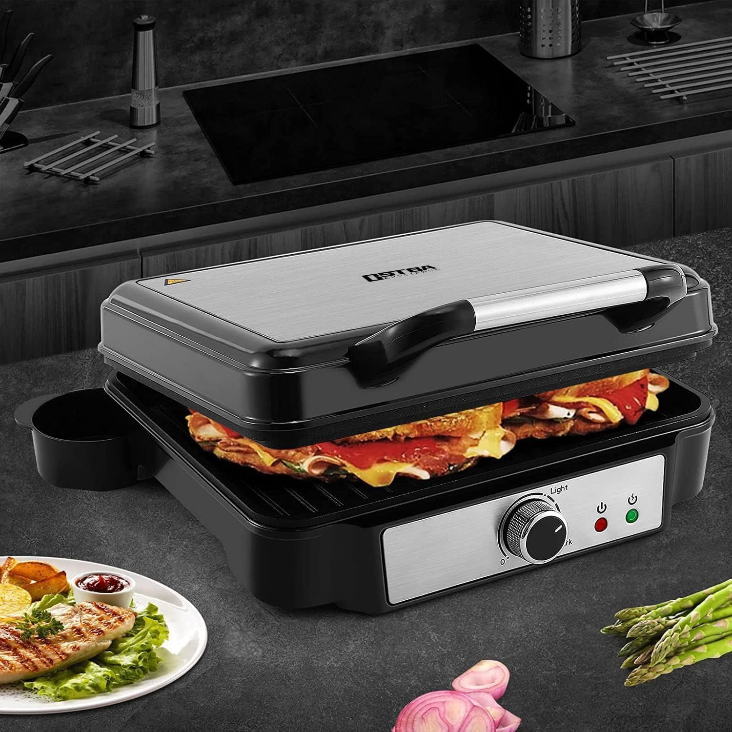 MONXOOK grill kontaktowy 1800W, 180 stopni