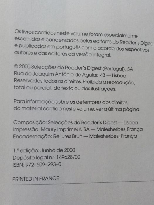 Selecções do Livro - (livros condensados) - 4 obras / 1 volume