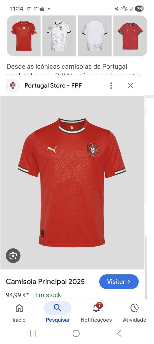 Camisola Portugal  nova com etiqueta