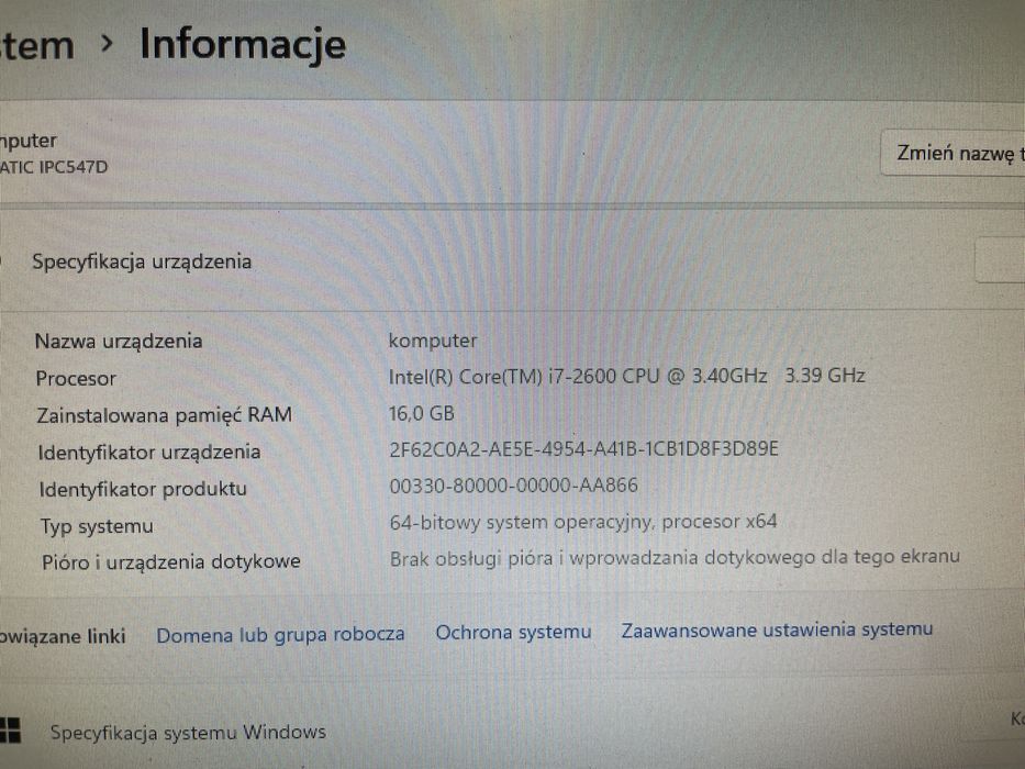 Komputer. I7-2600, 16gb ram, rx470. 1tb pamieci